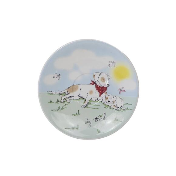 Vintage Dog Tired 6.5" Dogs by Aynsley Pet Collectors Small Display Plate - Picture 1 of 5